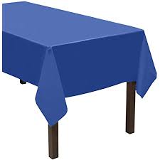 Blue Plastic Table Cover 54in x 108in