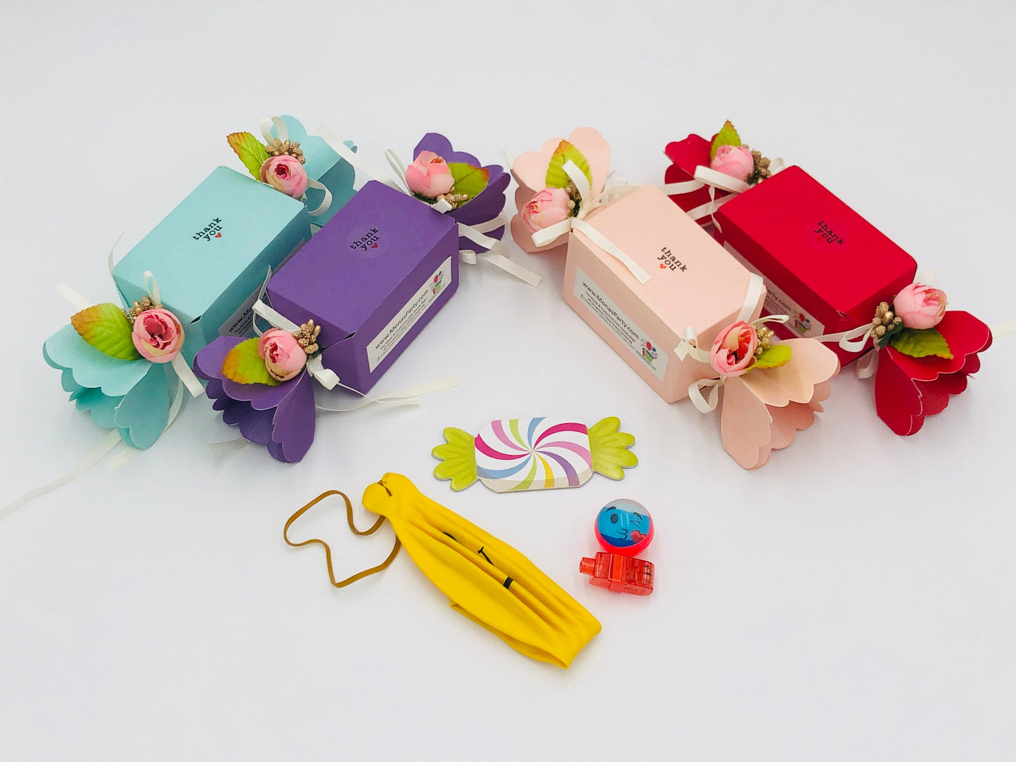 8x Pack Goody Bags; Pre Made & Filled with Toys, Filled Goody Bag / Loot Bag; candy shaped gift bags, Happy birthday goody bags;
