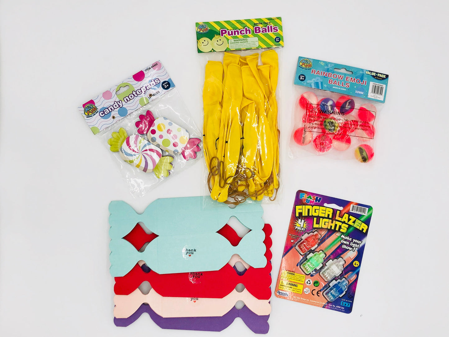 8x Pack Goody Bags; Pre Made & Filled with Toys, Filled Goody Bag / Loot Bag; candy shaped gift bags, Happy birthday goody bags;