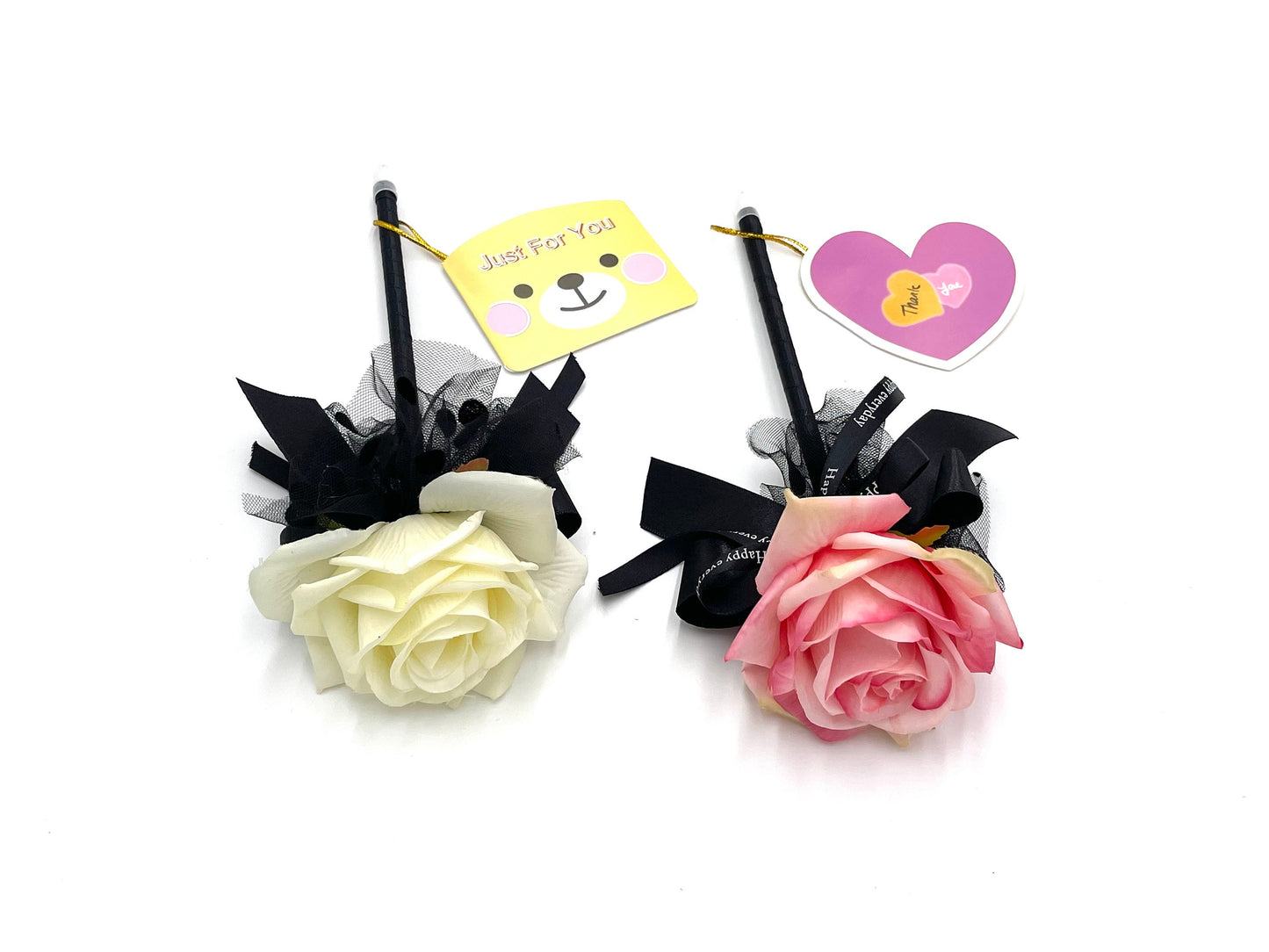 2x pen rose + greeting cards; Valentine's gift; Valentine's teacher gift; classroom gifts