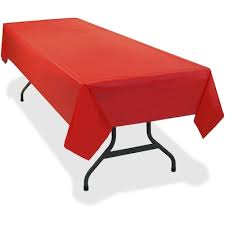 Red Plastic Table Cover 54in x 108in