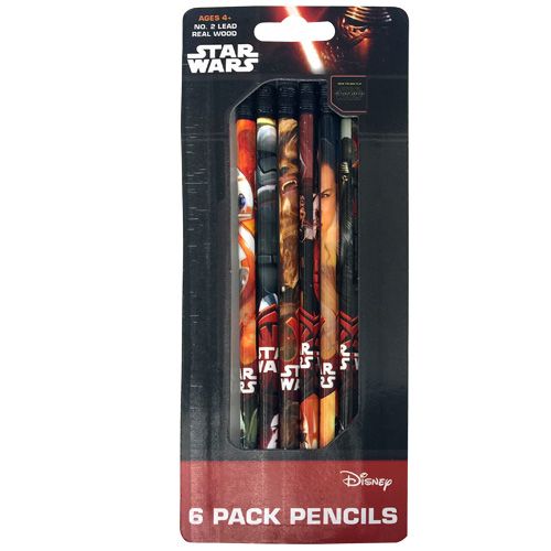 Star Wars Ep7 6pk Wood pencil on Reverse Blister Card (1 Pack)