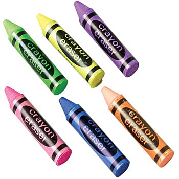 Crayon Shape Erasers - (8x)