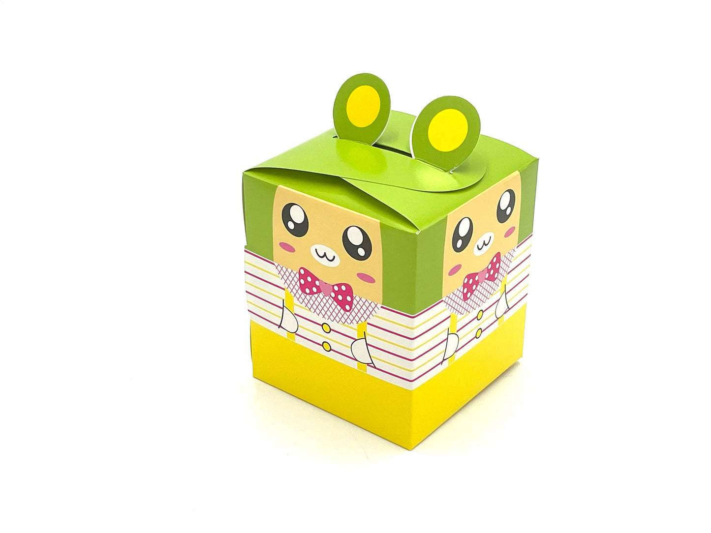 Gift Boxes Green+Yellow 10x8.5x8.5cm (1x)