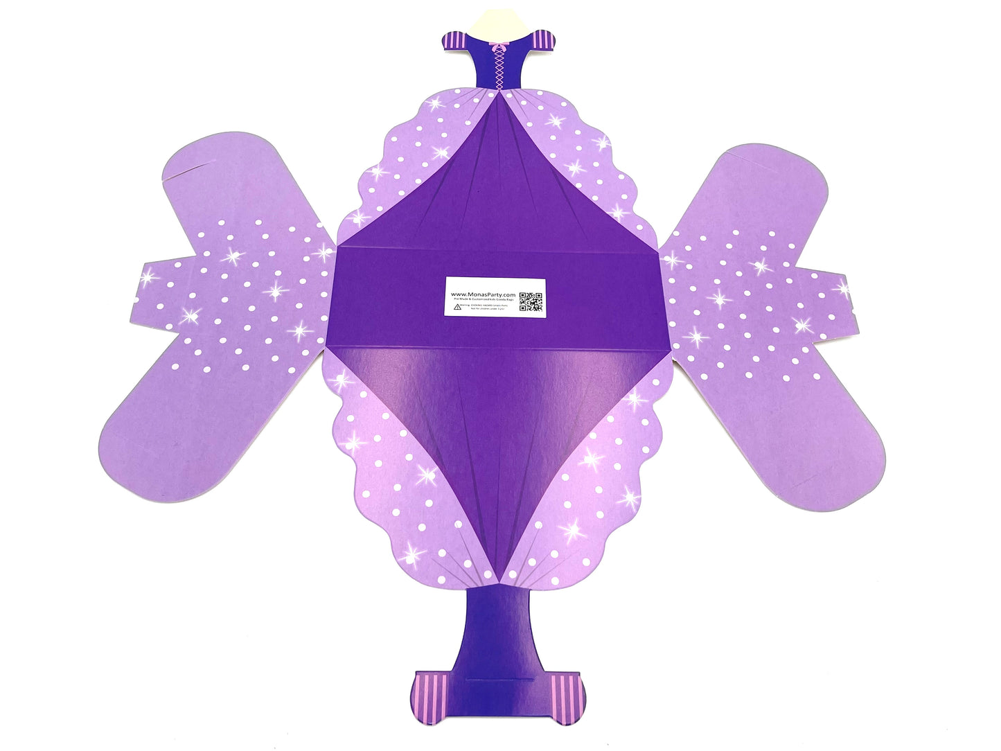 Gift box princess purple gown 20x7x8cm