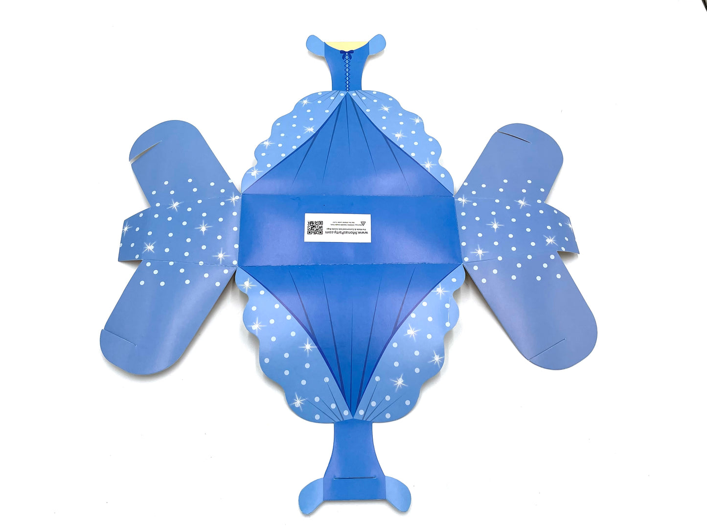 Gift box princess blue gown 20x7x8cm