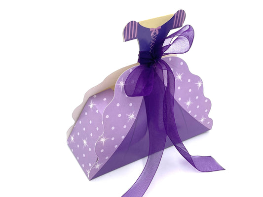 Gift box princess purple gown 20x7x8cm