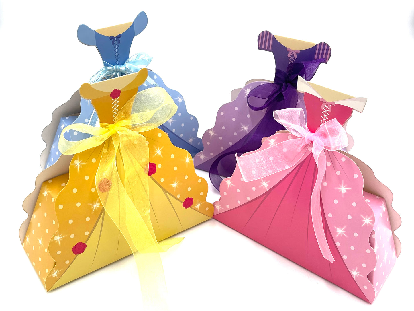 4x Pack Princess Goody Bags; Pre Made & Filled with Toys, Filled Goody Bag