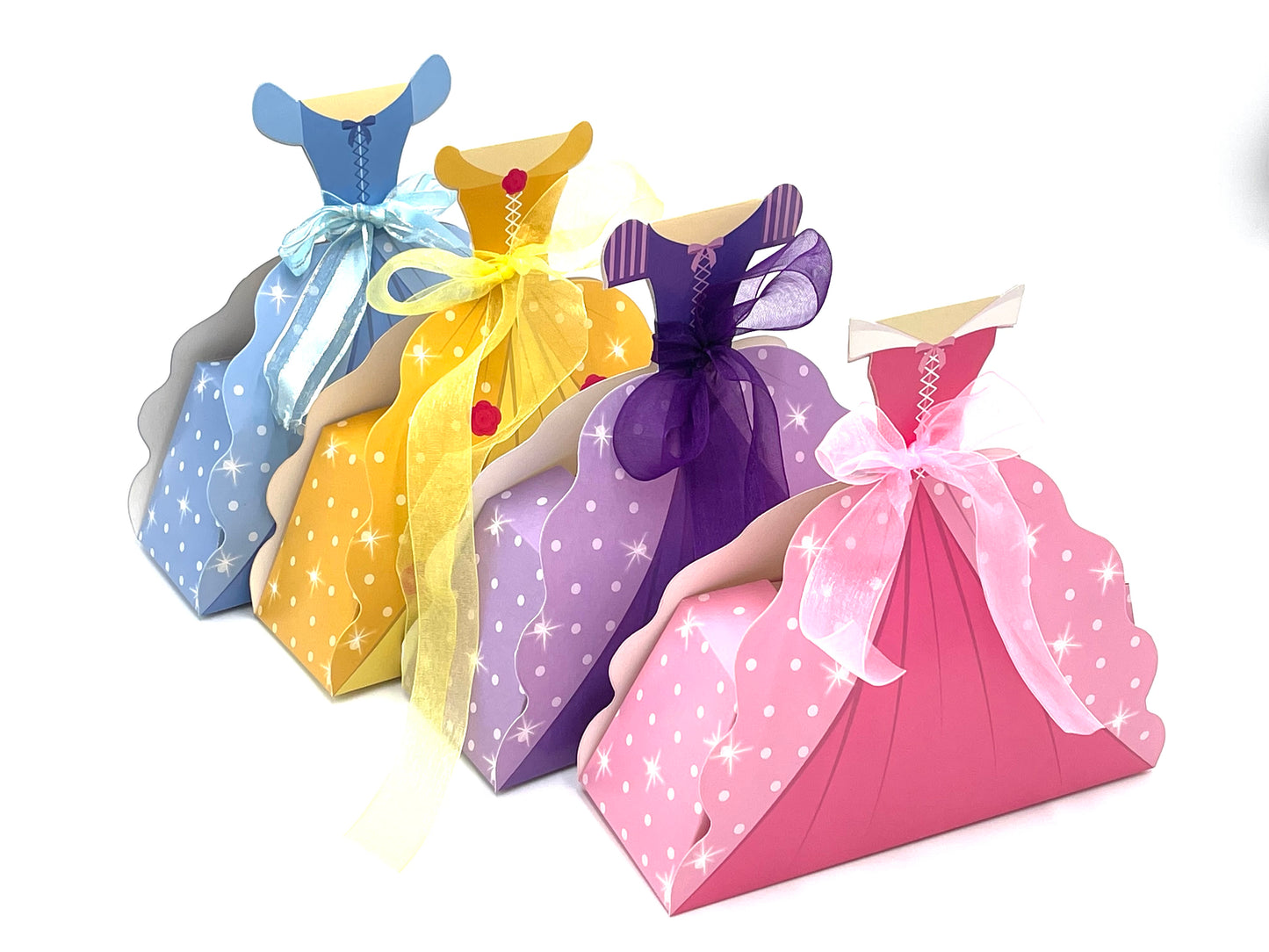 4x Pack Princess Goody Bags; Pre Made & Filled with Toys, Filled Goody Bag