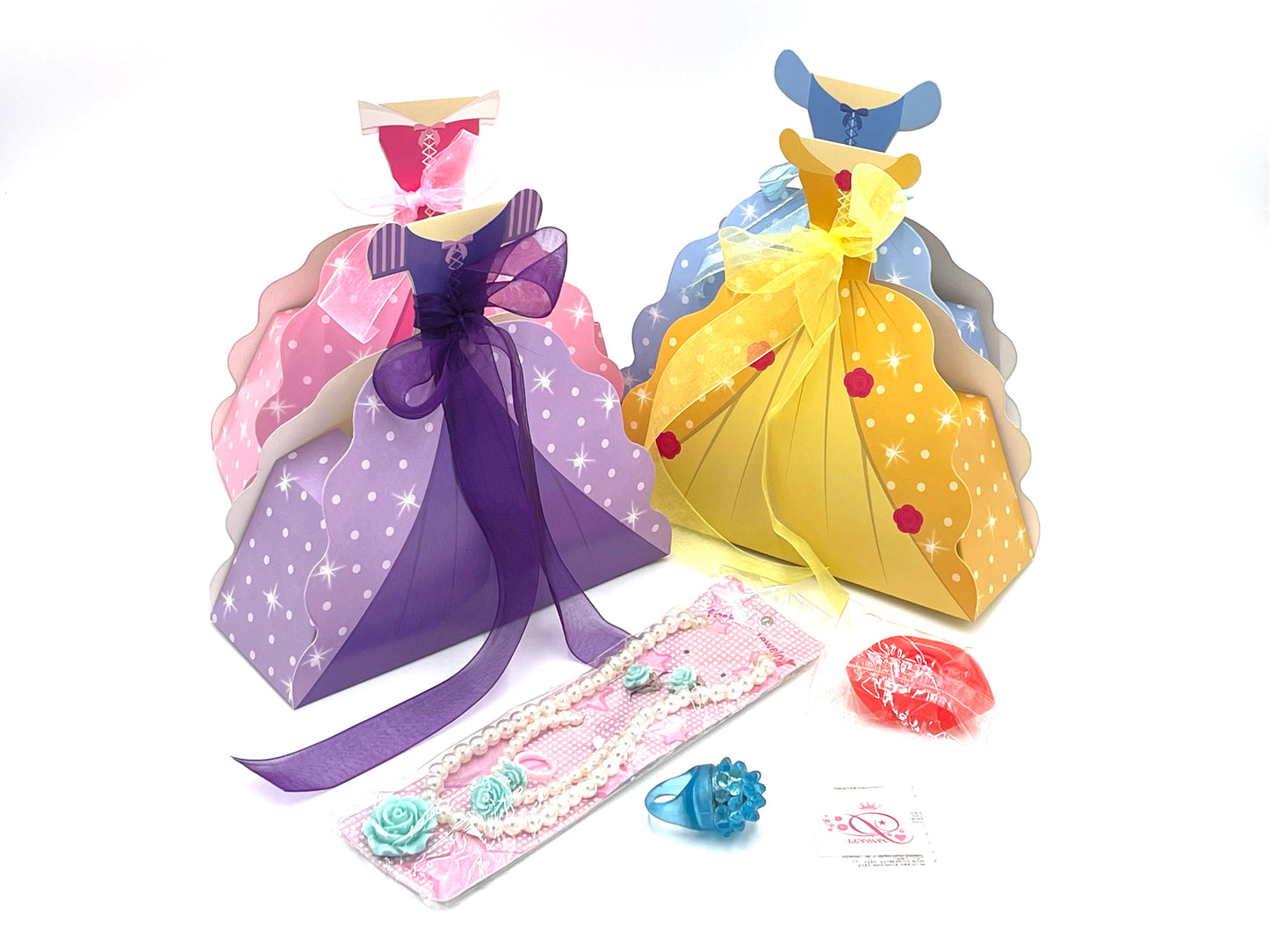 4x Pack Princess Goody Bags; Pre Made & Filled with Toys, Filled Goody Bag