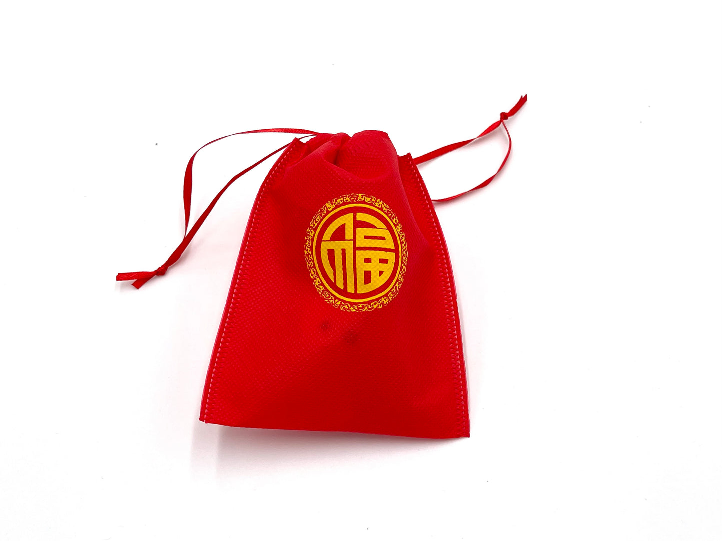 8x Fabric Gift Bags with Drawstring Chinese Lucky Red Bag