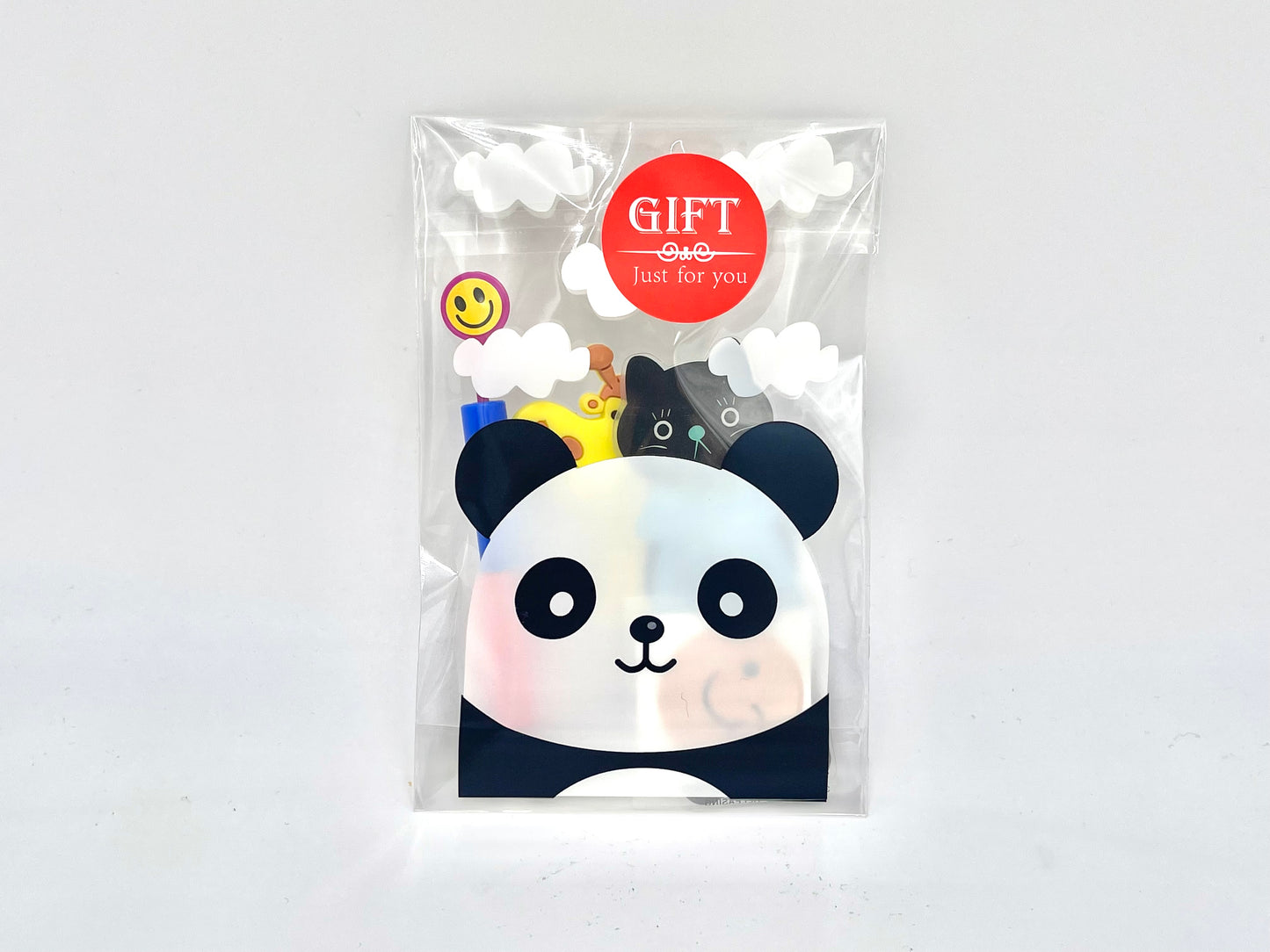 8x Plastic bags 10x15cm+3cm Panda