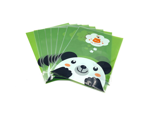 8x Plastic bags 14x20cm Panda Green