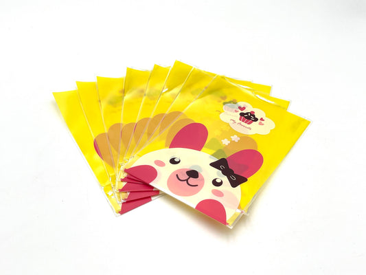 8x Plastic bags 14x20cm Panda Yellow