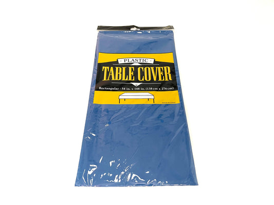 Blue Plastic Table Cover 54in x 108in