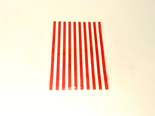 8x Plastic bags with red stripes14x20x8cm