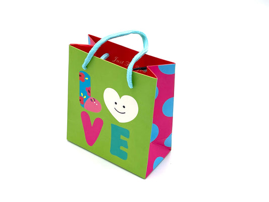 8x Paper Gift Bags IOU 14x15x17cm