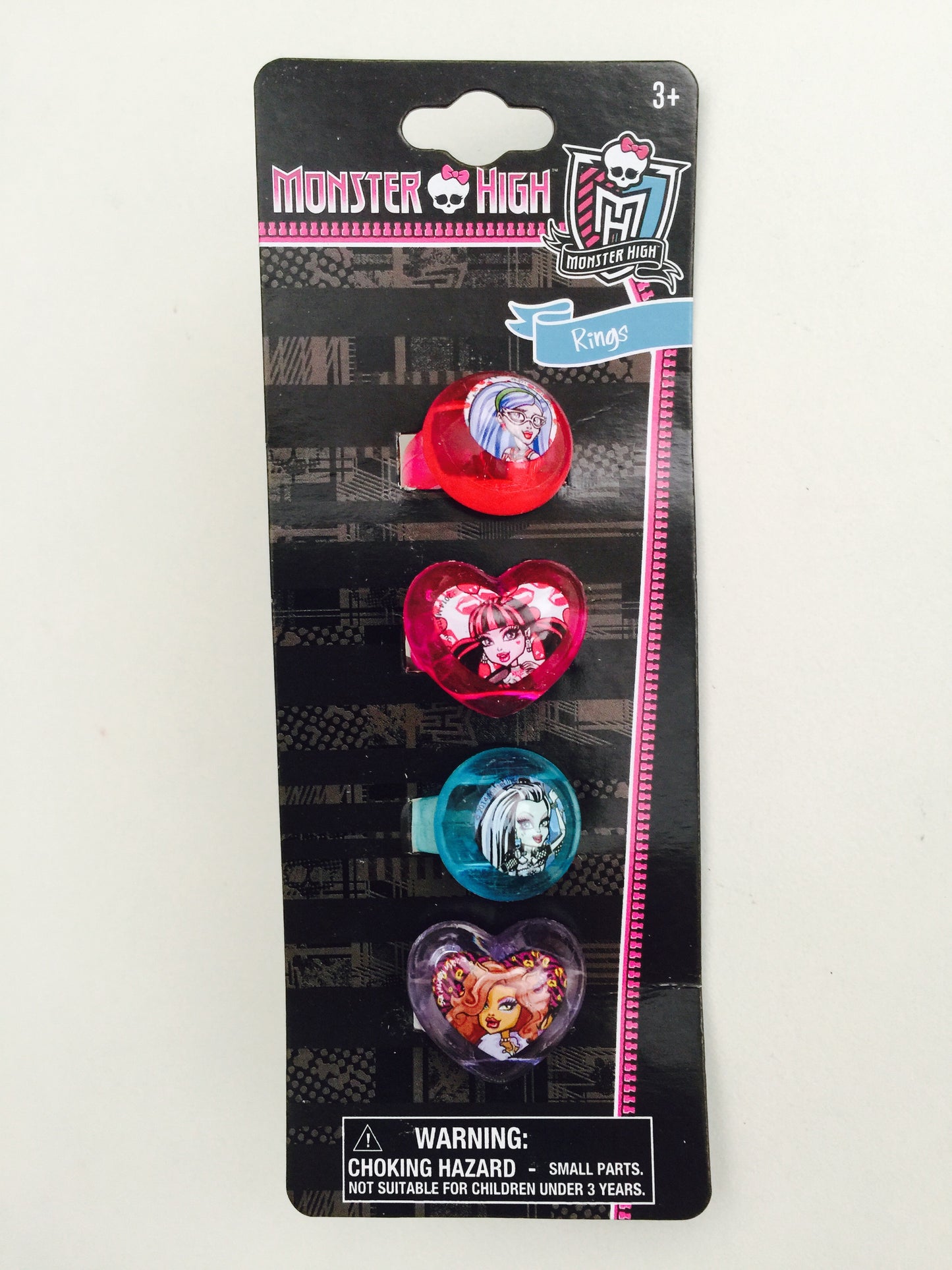 Monster High 4 Shaped Plastic Rings