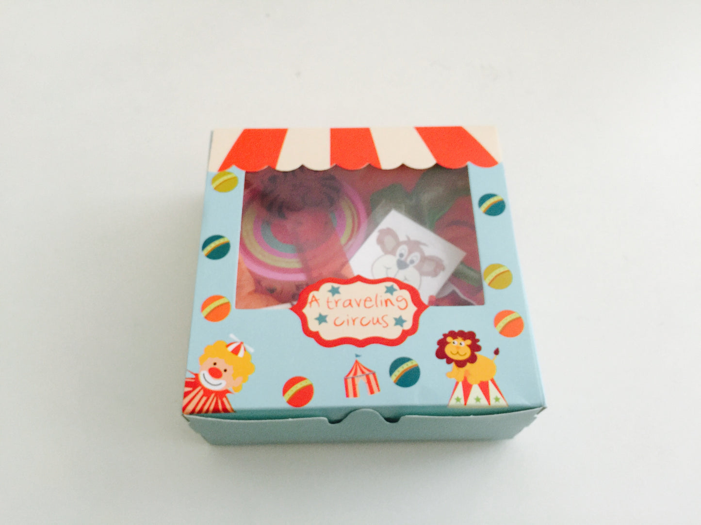 Paper Gift Box Circus 13.5x13.5x5cm (1x)