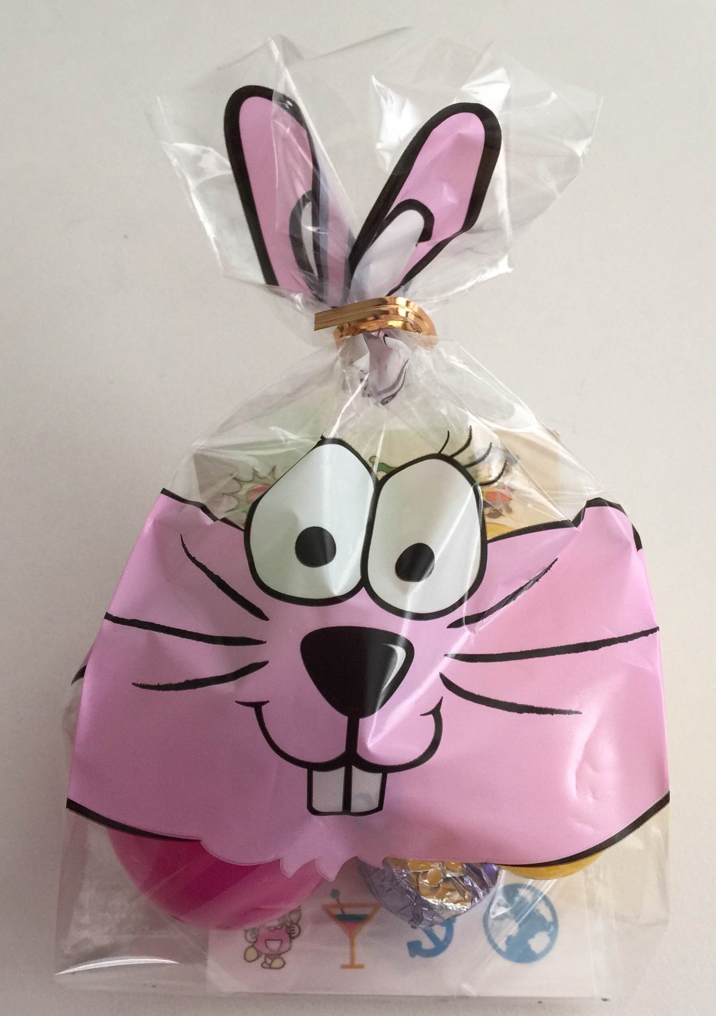 12x Plastic bags Bunny design 13.5x9x6cm