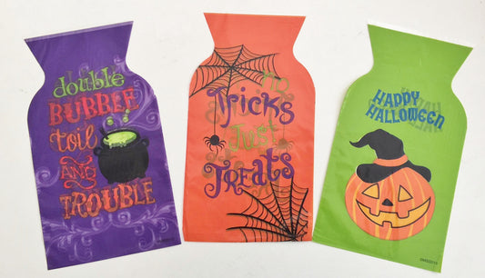 60x Plastic bags Halloween Trick or Treat Bags