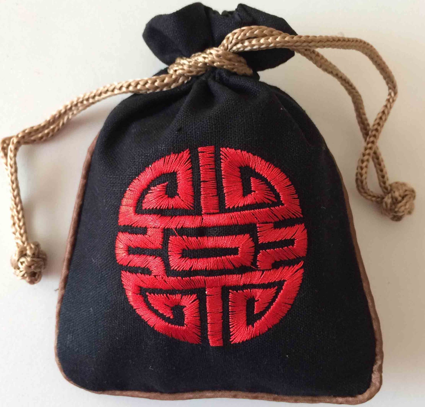 8x Fabric Gift Bags with Drawstring Chinese Traditional Fu Bags