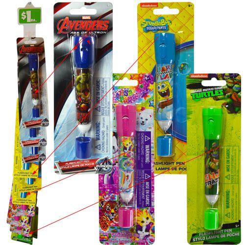 Licensed Assorted Flashlight Pen TMNT or Lisa Frank or Avengers (1x)