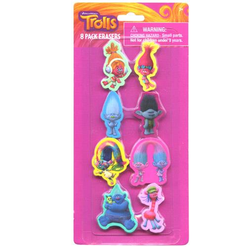 Trolls 8pk Shaped Eraser on Card (8x)