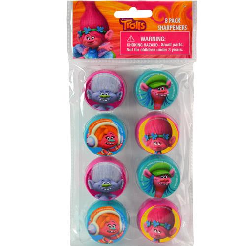 Trolls 8pk Round Sharpeners in Poly Bag with Header