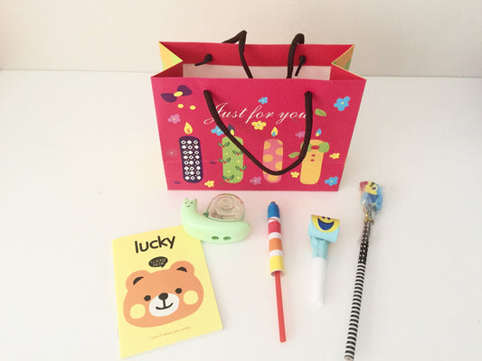 12x Pack Goody Bags; Pre Made Goodie Bag, Filled Goody Bag / Loot Bag, Light up Toys & Candy; Pencil; Eraser; Sharpener