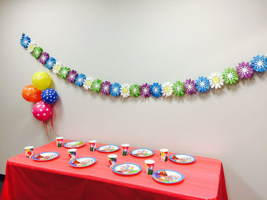 Party supplies for 16 kids 2 tables