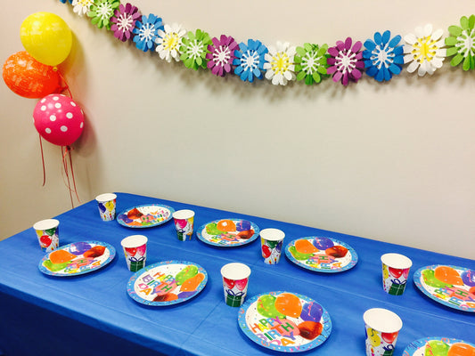 Party supplies for 16 kids 2 tables Blue