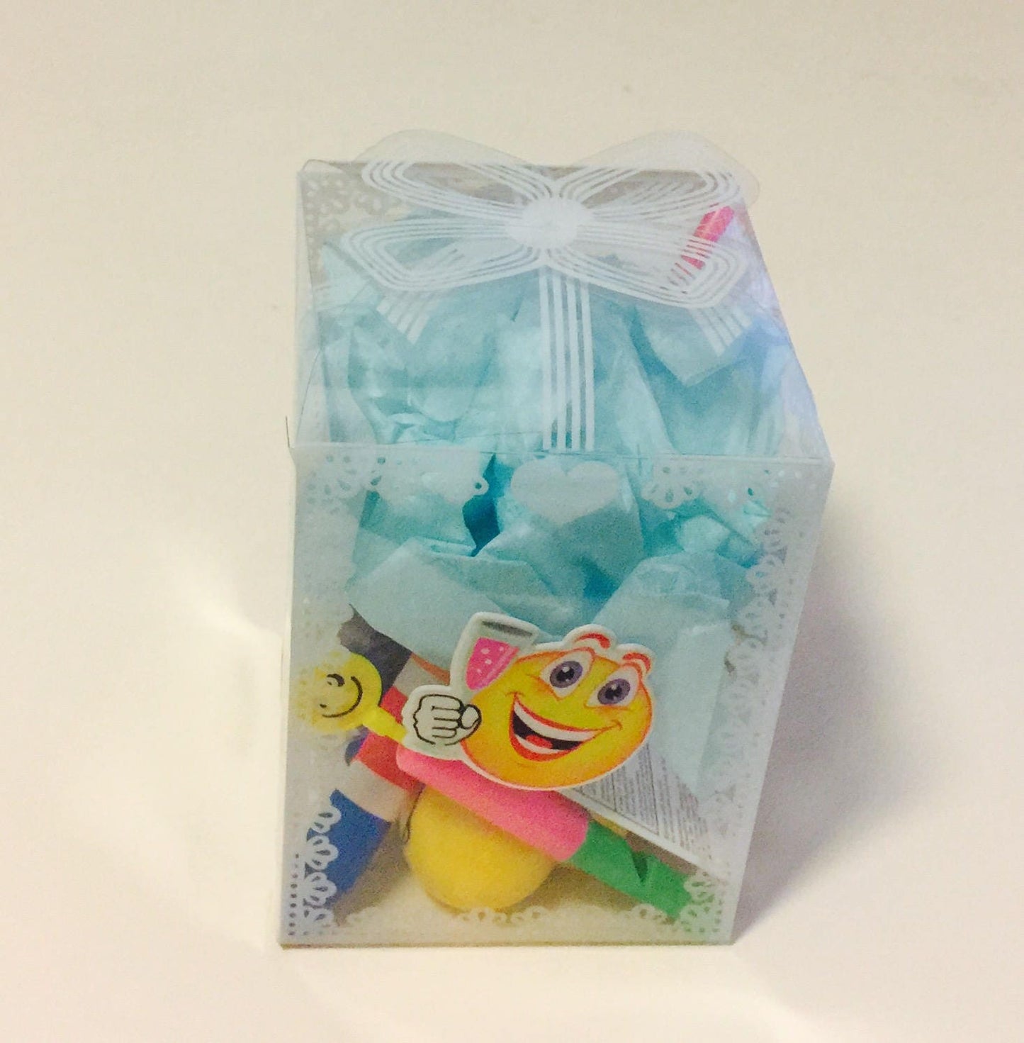 12x Pack  Emoji Goody Bags Pre Made & Filled with Toys, Boys Girls Goodie Bag, Eraser; Sharpener; insects