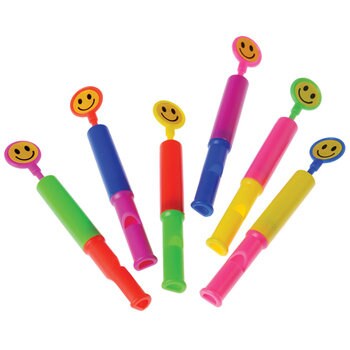 8x Pack Happy Birthday Goody Bags; Pre Made & Filled with Toys, Filled Goody Bag / Loot Bag; Smile Face Slide Whistles; sharpener; eraser