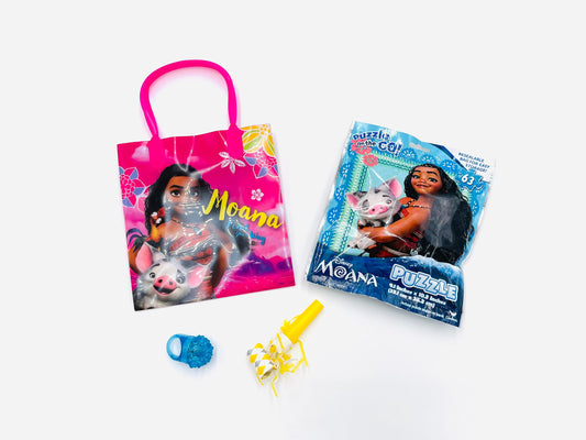 8x Pack Moana Birthday Goody Bags; Pre Made & Filled with Toys, Filled Goody Bag / Loot Bag