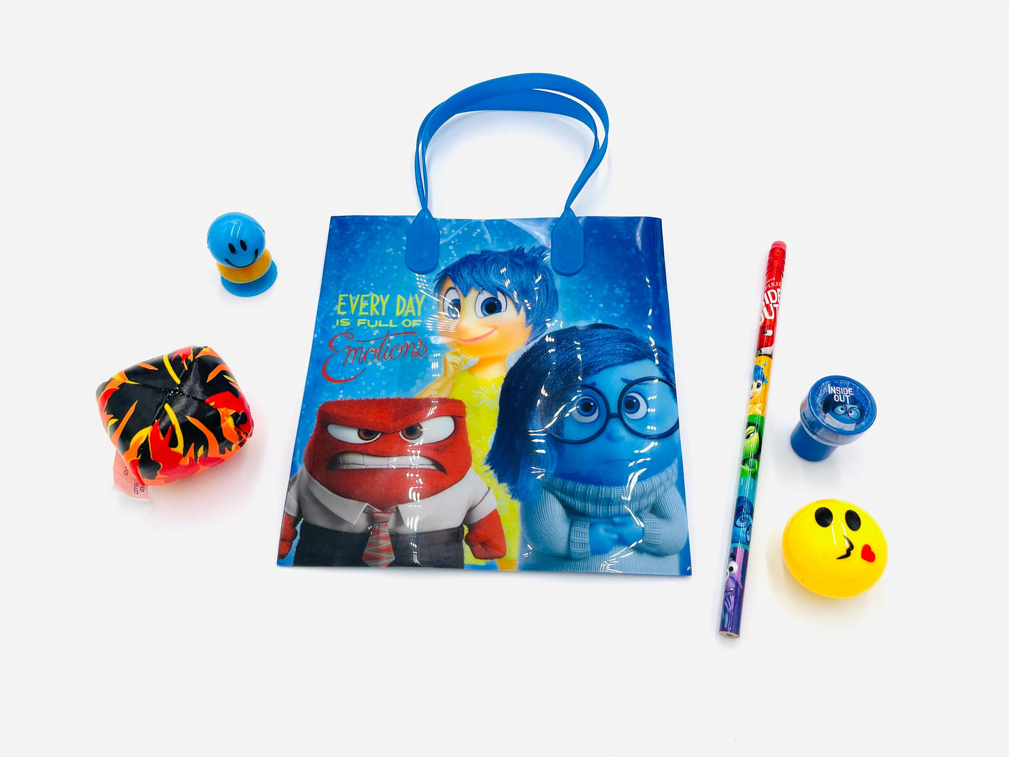 8x Pack Inside Out Birthday Goody Bags; Pre Made & Filled with Toys, Filled Goody Bag / Loot Bag