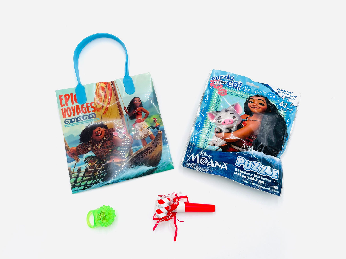 8x Pack Moana Birthday Goody Bags; Pre Made & Filled with Toys, Filled Goody Bag / Loot Bag