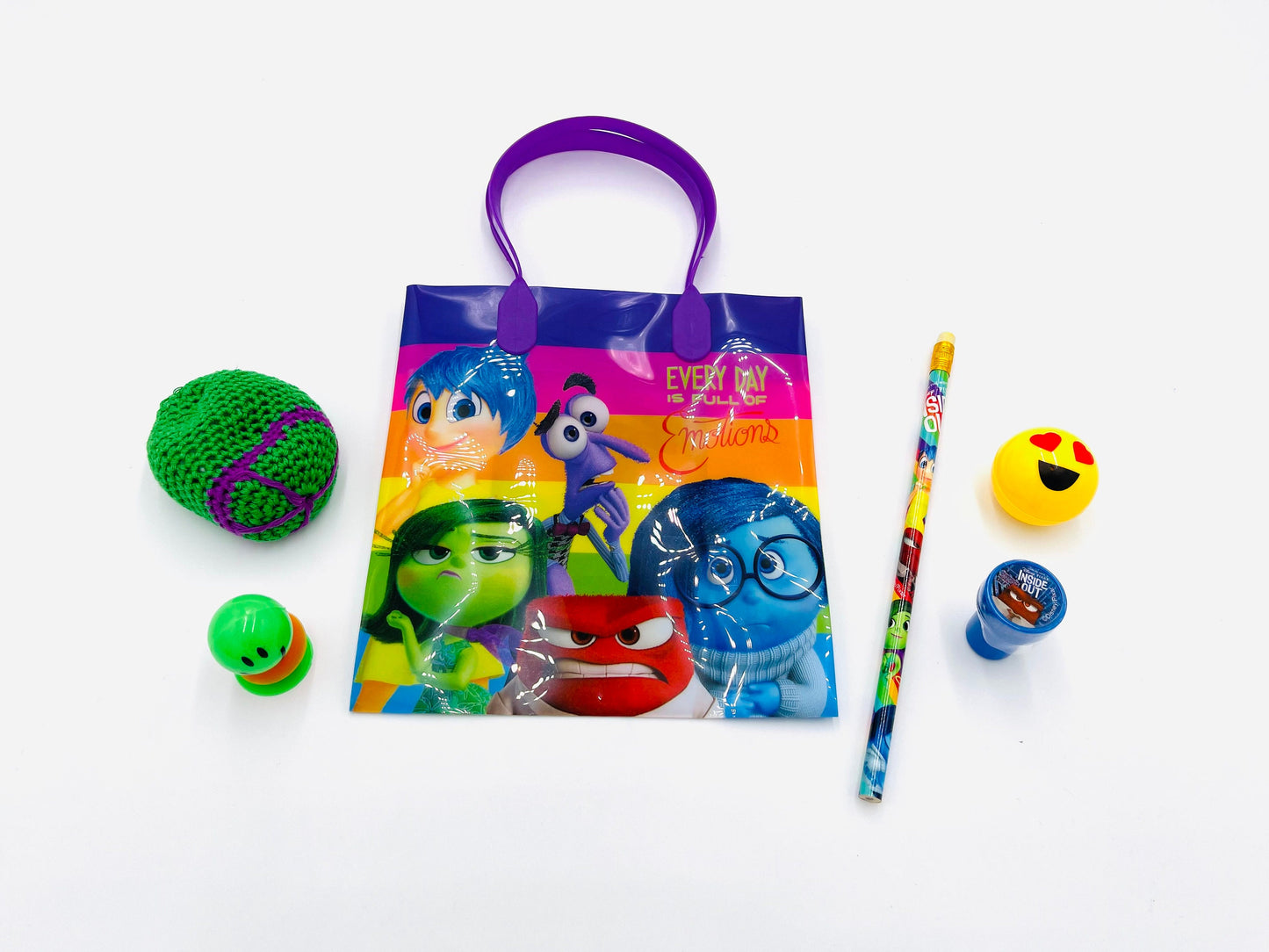 8x Pack Inside Out Birthday Goody Bags; Pre Made & Filled with Toys, Filled Goody Bag / Loot Bag