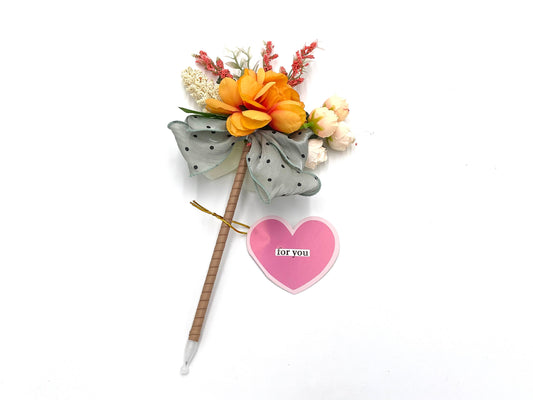 1x Flower Pen with greeting card; Valentine's gift; Valentine's gift for teacher; thank you gift