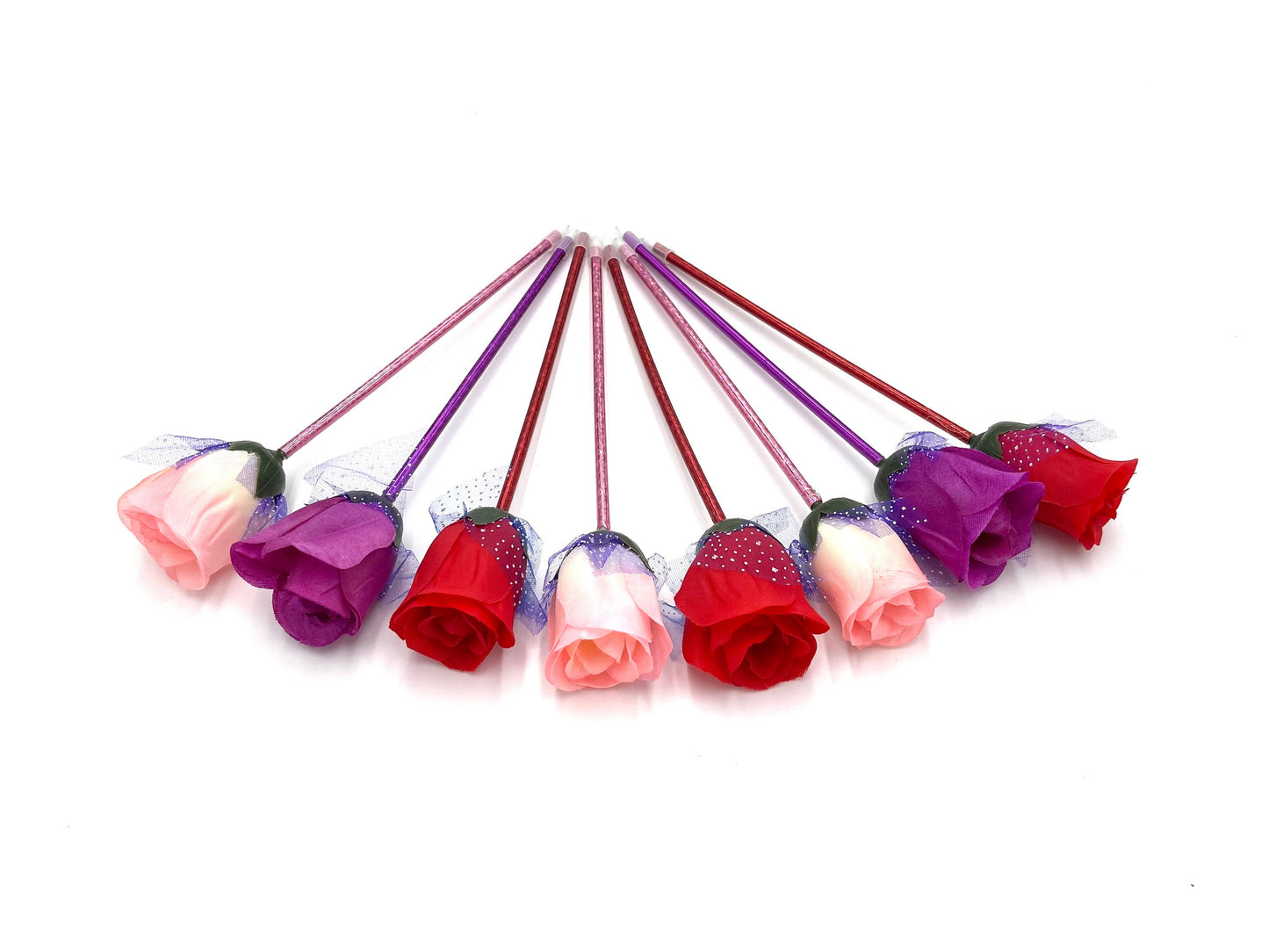 8x pen rose + greeting cards; Valentine's gift; Valentine's kids gift; classroom gifts